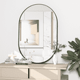 thumbnail image 3 of CISTEROMAN Oval Bathroom Mirror Capsule Wall Vanity Mirror, 24"x36" Pill Mirrors Wall Mounted Mirror, Large Modern Mirror with Black, 3 of 8
