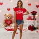 thumbnail image 5 of Xuyuer Women's Lover Printed Round Neck Short Sleeve T-Shirt, Cute Casual Graphic Tee Top for Date Nights, Anniversary Gifts and Couple Outfits, 5 of 7