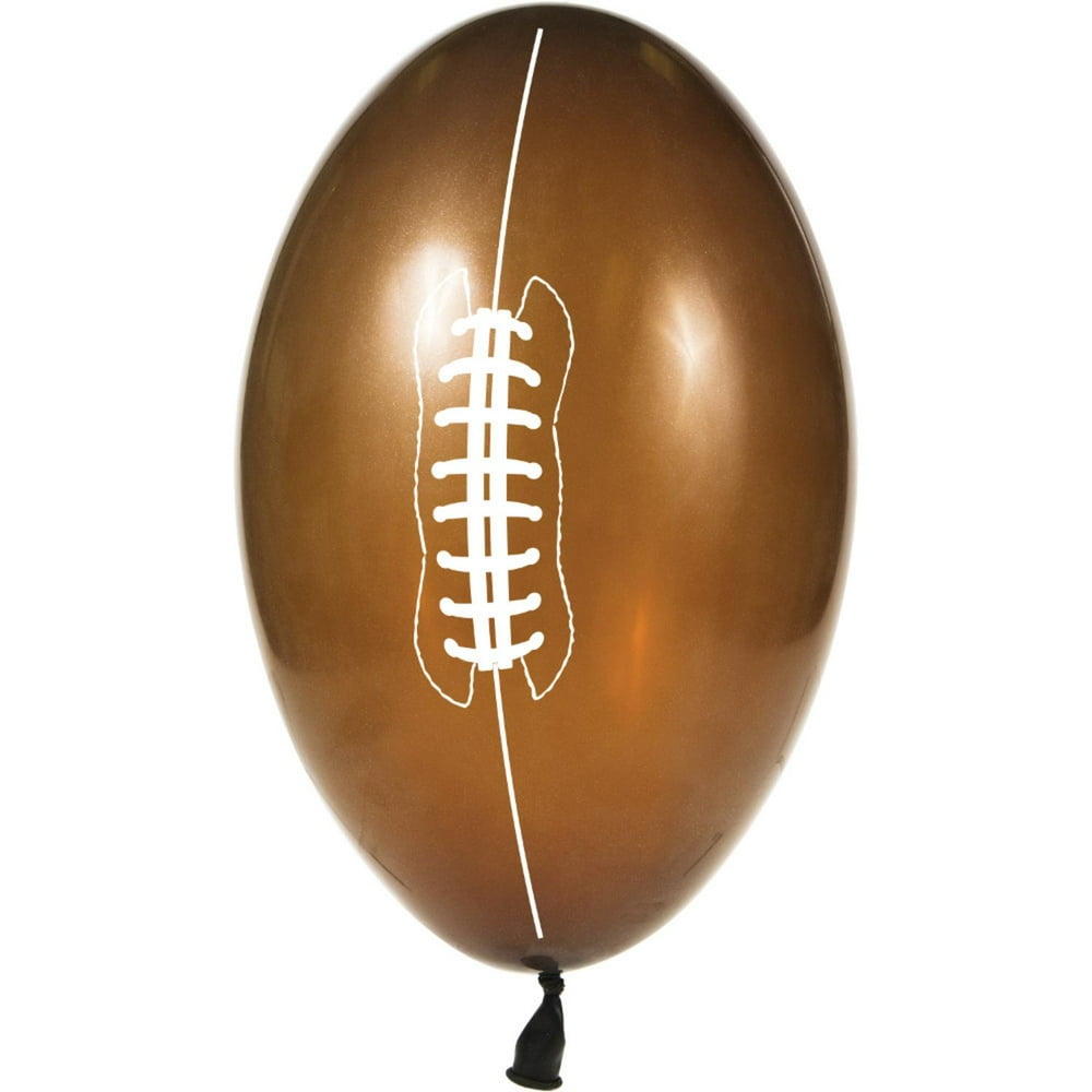 Club Pack of 180 Brown Latex Football Shaped Decorative Party Balloons