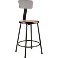 thumbnail image 2 of (Pack of 2) NPS 24" Heavy Duty Steel Stool With Backrest, Black, 2 of 3