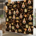 thumbnail image 4 of Nanqianyi Fall Waterproof Shower Curtain Set with Hooks,Gnome Pumpkin Autumn Harvest Bathroom Decor,60x72 Inch,Black, 4 of 5