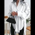 thumbnail image 4 of Camisas de Botones Extragrandes para Mujer, Blusas de Larga con Aberturas, Corte Alto y Bajo M, 4 of 8