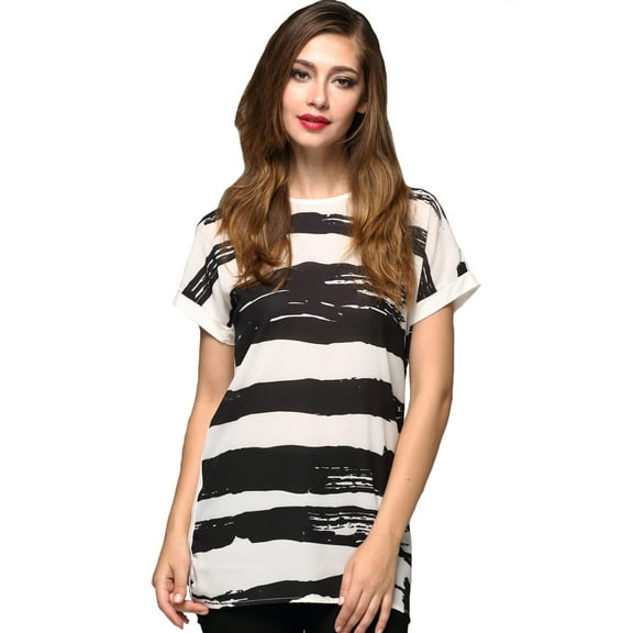 Camii Mia Women's T-Shirts Short Sleeve Tee Shirts Stripe T Shirt