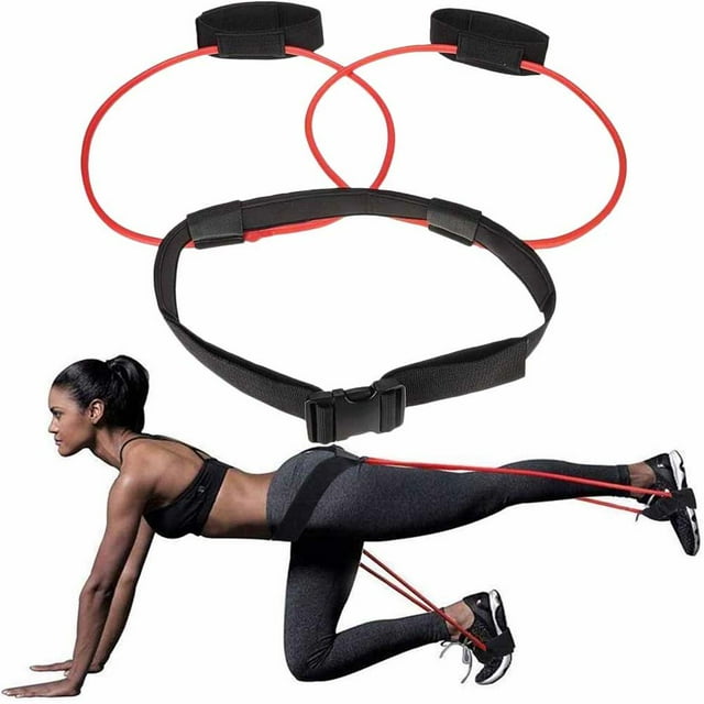facefd Fitness Resistance Bands Muscle Waist Belt Resistance Bands Muscle Waist Belt Adjustable Workout Loop Elastic Muscles Trainer