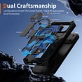 thumbnail image 4 of Camo Case Compatible with iPhone 16 Plus, Magnetic Wireless Charging Phone Case with Spinner Gyroscope Kickstand, Military Grade Drop Protection Shockproof Protective Rugged Cover, F, 4 of 6