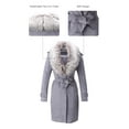 thumbnail image 4 of Giolshon Women's Faux Suede Long Jacket Lapel Outwear Trench Coat Cardigan with Detachable Faux Fur Collar XXL, 4 of 7