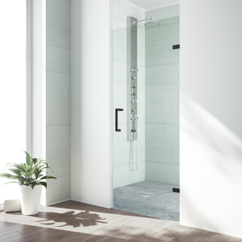 VIGO SoHo 30 quot Adjustable Frameless Shower Door with Clear Glass and 