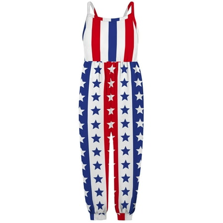 

kpoplk Toddler Baby Boy Girl 4th of July Outfit Oversized Romper/USA Shorts Set American Flag Matching Clothes(1-2 Years)