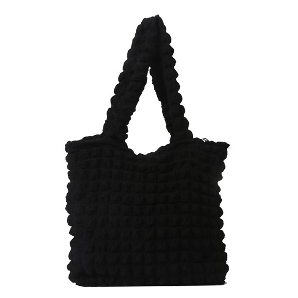 Bolso para axila para mujer bolsa con cierre de burbuja Simple de Color sólido suave bolso informal para mujer