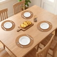 thumbnail image 3 of Unique Bargains 6Pcs Rustic Round Woven Dining Placemats Dark Brown 15x15inch, 3 of 6