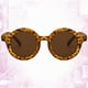 thumbnail image 3 of Gafas de sol para niños, estilo retro, con montura redonda pequeña y efecto leopardo, para niñas y niños (montura con efecto leopardo y lentes marrones), 3 of 6