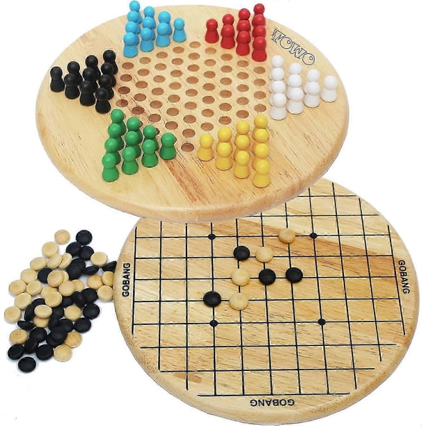 (5 per row) - 2 in 1 Family Board Game - Logical Strategy Game - Wooden Adult Board Games and for Children 6 Years Old