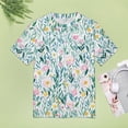 thumbnail image 4 of Floral Colorful Flower Women's Short Sleeve T-Shirt Crew Neck Casual Summer Trendy Loose Fit Tops, 4 of 6