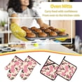 thumbnail image 5 of Oven Mitts and Pot Holders Set, Baking 4-Piece Set for Kitchen, Outdoor BBQ Mitts Heat Resistant Cooking, Vintage Flowers Floral Pattern, 5 of 8