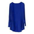 thumbnail image 2 of Baberdicy Blue Women's Solid Color Spring And Summer New Cardigan Female Thin Long Sleeved Shawl Versatile Small Jacket Cotton Clothes Air Conditioning Shirt Large Size, L, 2 of 7