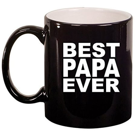 Ceramic Coffee Tea Mug Cup Best Papa Ever (Black)
