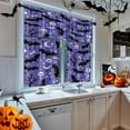 thumbnail image 3 of Halloween Kitchen Curtains Window Curtains and Valances Set 36 Inch, Bats Moons Skulls and Trees Short Tier Curtain for Kitchen, Cartoon Spooky Small Kitchen Decor, 3 of 6