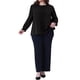 thumbnail image 2 of Blusa elegante de oficina de manga larga con puños elásticos para mujeres de tallas grandes Agnes Orinda 3X negra, 2 of 6