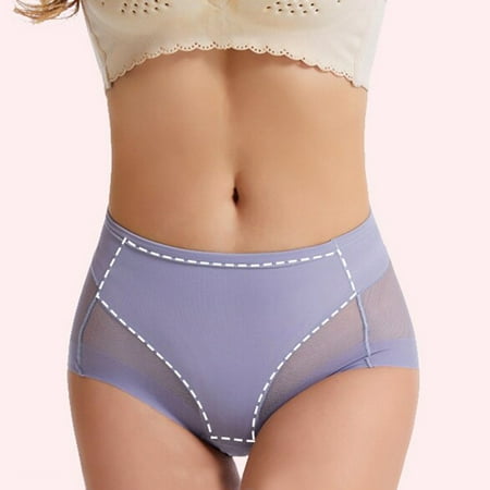 

HAOTAGS Women s Comfy Underwear High Waisted Full Coverage Ladies Panties Blue Size S