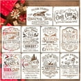 thumbnail image 1 of 10 plantillas navideñas reutilizables, 8 x 11 pulgadas, gnomo de copo de nieve, plantilla Let It Snow, plantillas grandes de Feliz Navidad para pintar en letreros de madera, manualidades, lienzo, deco, 1 of 4