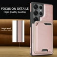 thumbnail image 3 of Compatible with Magsafe 2 in 1 Detachable Samsung Galaxy S22 Ultra Wallet Credit Slots Case,Women Men Magnetic PU Leather RFID Blocking Flip Kickstand Phone Case For Samsung Galaxy S22 Ultra,Rosegold, 3 of 10
