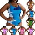 thumbnail image 2 of Vhkiploz Plus Size Swimsuit for Women Printed V-Neck 1 Piece Swimsuit Push Upconservative Bulit-in Bra Tankini Bathing Suits Summer Swimsuit, 2 of 4