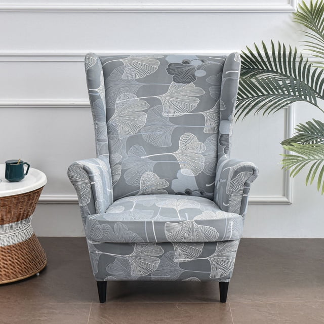 Spandex Wingback Chair Covers for Dining Chair Covers, Breathable Fabric Stretch Wingback Chair Cover Home Decor with Elastic Band, Anti-Stain Protection Reusable Easy Care