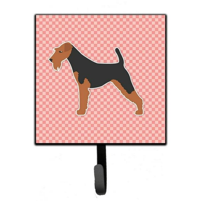 Welsh Terrier Porte-Laisse Ou Porte-Clés à Damier Rose
