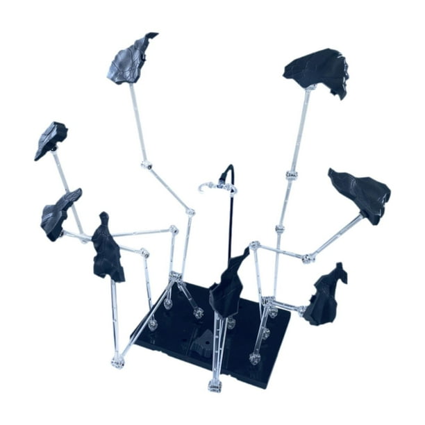 Soporte para figuras de acción, resistente, creativo, soporte para modelos de muñecas, soporte, decorativo Gris