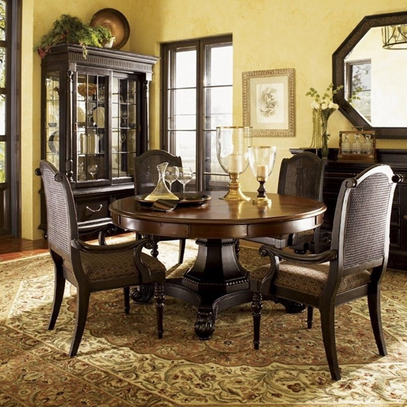 Beaumont Lane Round Formal Dining Table, Colonial Style Dining Table And Chairs