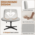 thumbnail image 4 of Alden Design Fabric Swivel Desk Chair with No Arms, Light Gray, 4 of 9
