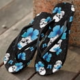 thumbnail image 2 of Chririnla Women's Skull Butterfly Print Beach Sandals Casual Comfortable Yoga Mat Thong Sandal with Arch Support Quick Dry Non-Slip Walking Vacation Shower Shoes, 2 of 7