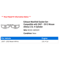 thumbnail image 2 of Exhaust Manifold Gasket Set - Compatible with 2007 - 2012 Nissan Altima 2.5L 4-Cylinder 2008 2009 2010 2011, 2 of 2