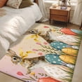thumbnail image 4 of Area Rugs 2.7'x5', Easter Bunny Eggs Carpet for Living Room Bedroom Dining Room, Spring Tulip Flowers Leaves Country Plants Throw Kitchen Rugs Non Slip Washable Rectangle Indoor Outdoor Rugs, 4 of 8