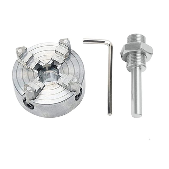 Compact Zinc Alloy Machine Tool Accessories: 3-Jaw/4-Jaw Chucks with Drill Connecting Rods for Industrial Clamping Applications