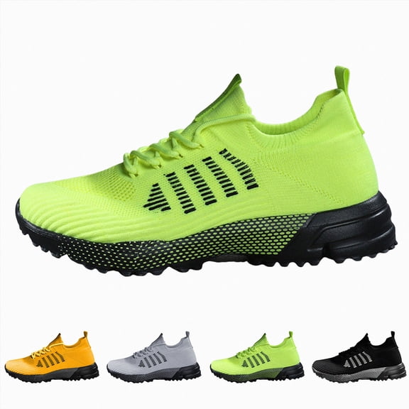 Men's Fashion Sports Shoes Non Slip Mesh Breathable Sneakers Lace Up Arch Support Running Tennis Gym Athletic Fashion Walking Sneakers Green Size 9.5