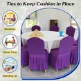 thumbnail image 4 of Elastic Half Round Dining Chair Cover with Cushioned Backrest Universal Fit Stretch Polyester Fabric, 4 of 6
