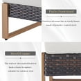 thumbnail image 7 of Gymojoy 2-Piece Brown Wicker Outdoor Ottoman Patio Rattan Footrest Seat Steel Frame Foostool with Removable Beige Cushions, 7 of 7