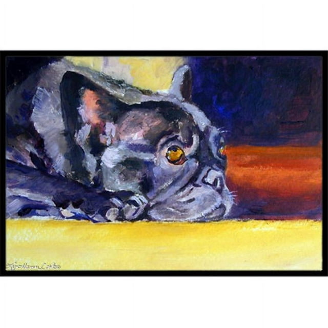 Carolines Treasures 7331MAT Black French Bulldog Tapis Intérieur & Extérieur Ensoleillé - 18 x 27 Po.