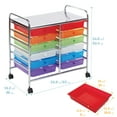 thumbnail image 2 of ECR4Kids 12-Drawer Value Mobile Storage Utility Cart, Craft Organizer, Assorted, 2 of 9