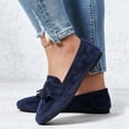 thumbnail image 3 of Suede Loafers Sneakers for Women Memory Foam Tassel Slip on Shoes Lightweight Non Slip Fashion Dress Footwear Blue Size 6, 3 of 6