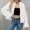 007 White, variant on Women's Fashion Cropped Faux Fur Lapel Jacket Casual Long Sleeve Open Front Fluffy Outerwear Shaggy Short Coat