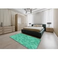 thumbnail image 5 of Ahgly Company Machine Washable Indoor Rectangle Transitional Turquoise Green Area Rugs, 7' x 9', 5 of 7