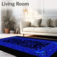 thumbnail image 2 of ODIKA 3'x5' Machine Washable Non-Slip Area Rug, Enchanting Spiral Vine Deluxe High Traffic Rug, Blue, 593592, 2 of 7