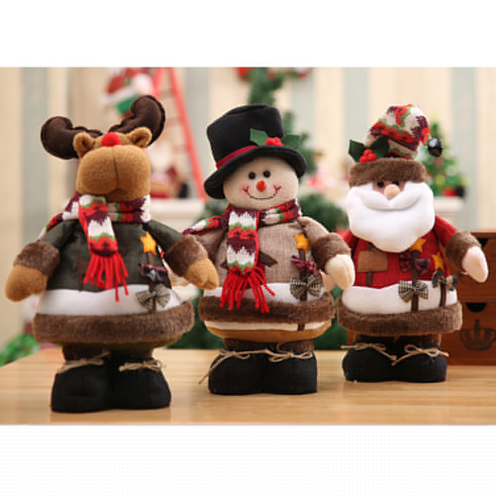 thumbnail image 4 of Muñecos de Navidad decoración de árbol, reno, muñeco de nieve, Papá Noel, muñeco de pie, decoración, adorno de Feliz Navidad y Año Nuevo, 4 of 8