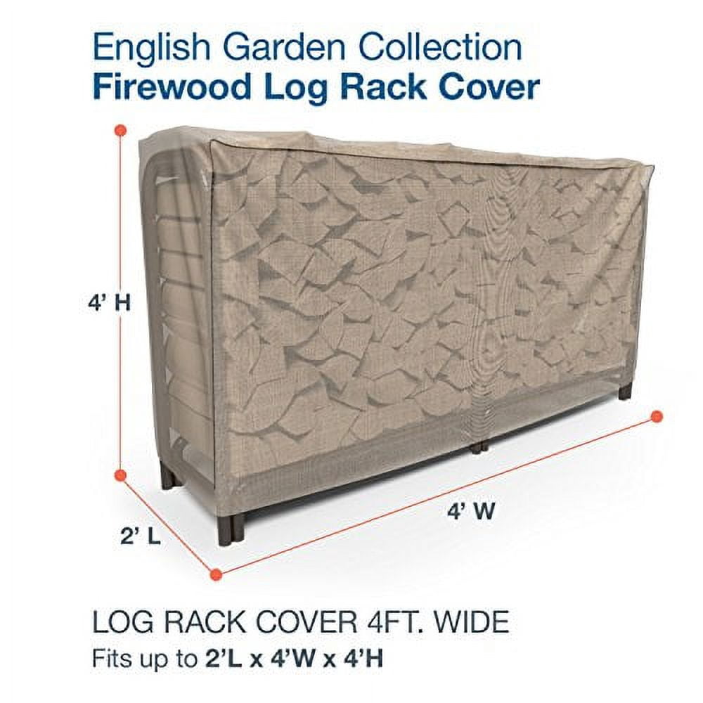 Budge Medium Tweed Patio Outdoor Log Rack Cover, English Garden