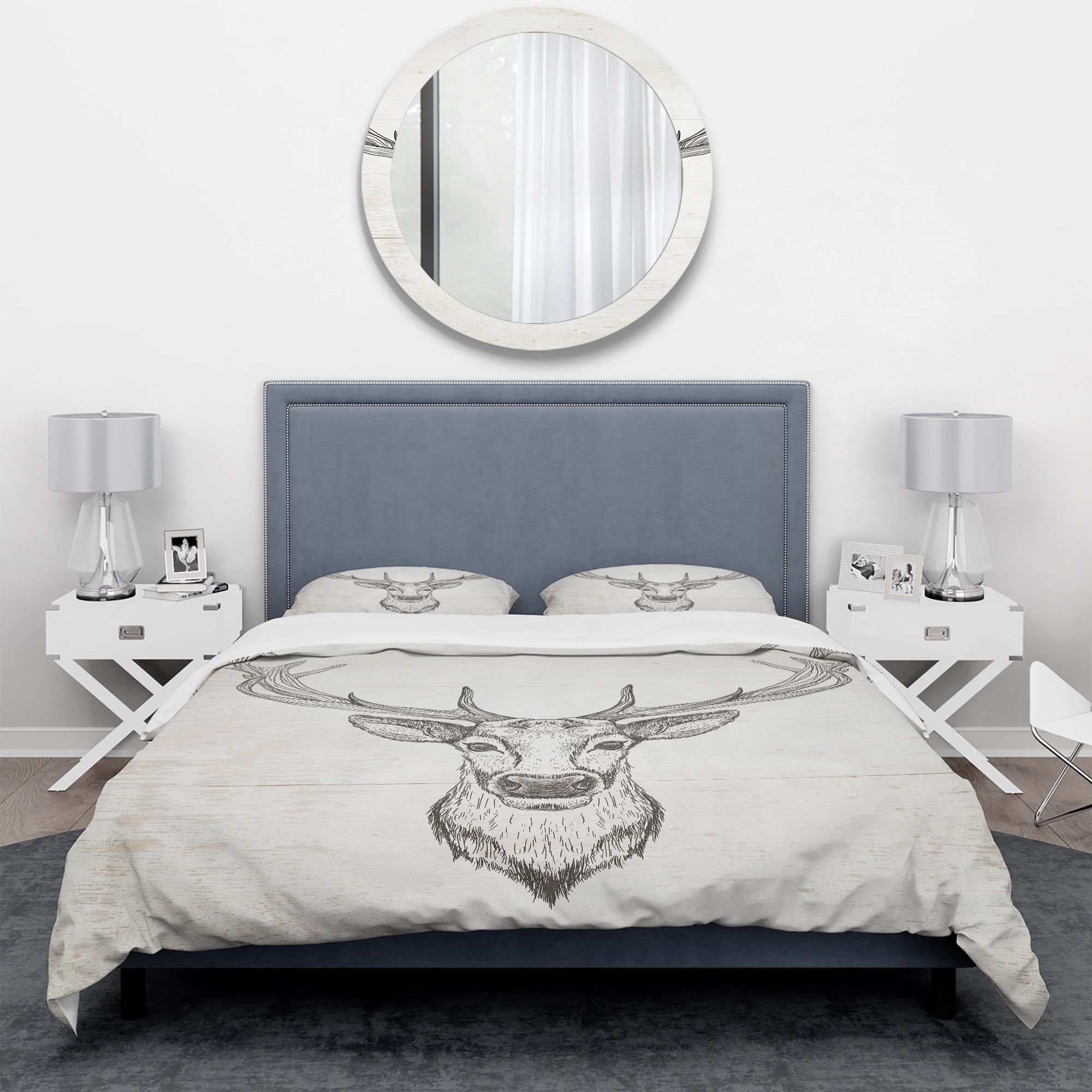 Designart 'Deer Wild and Beautiful II' Farmhouse Duvet Cover Set