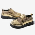 thumbnail image 6 of SRZYMJ Shiny Sequin Lace-up Oxfords for Boys & Girls Wingtip Brogue Dress Shoes for School Sneakers Wedding Birthday Party Gold 10.5-11 Years, 6 of 7