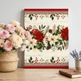 thumbnail image 2 of Canvas Wall Art, Red Poinsettia Christmas Framed Canvas Prints for Hallway Living Room, Xmas Botanical Red Border Beige Extra Large Gallery Wrapped Wall Decor for Home Office, Gifts, 20"x30", 2 of 9