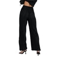 thumbnail image 3 of VISgogo Traje de pantalón de dos piezas para mujer, blusa de manga larga de color liso y pantalones de corte recto VISgogo  moda, 3 of 6